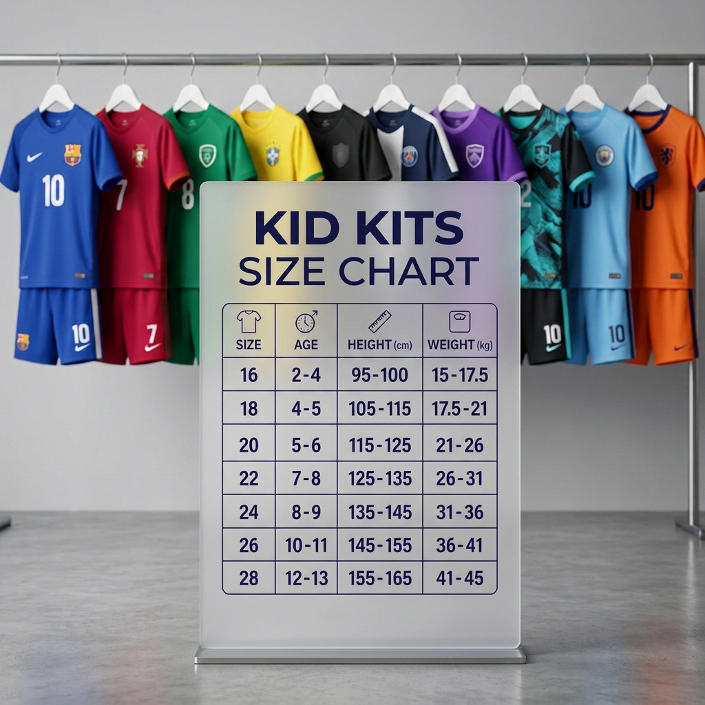 Kids kit size chart